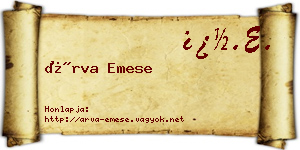 Árva Emese névjegykártya