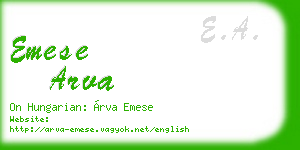 emese arva business card