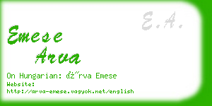 emese arva business card